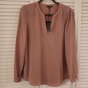 Pink and Black Polka-dot Blouse